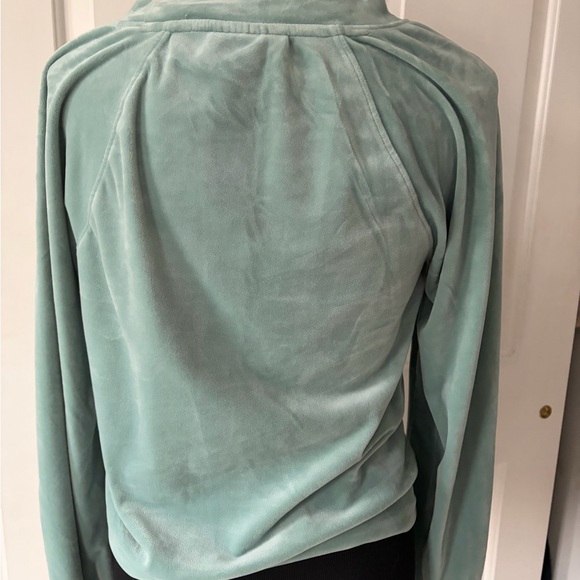 Anthropologie Saturday Sunday  Green Velour Long Sleeve Top M - Picture 3 of 4